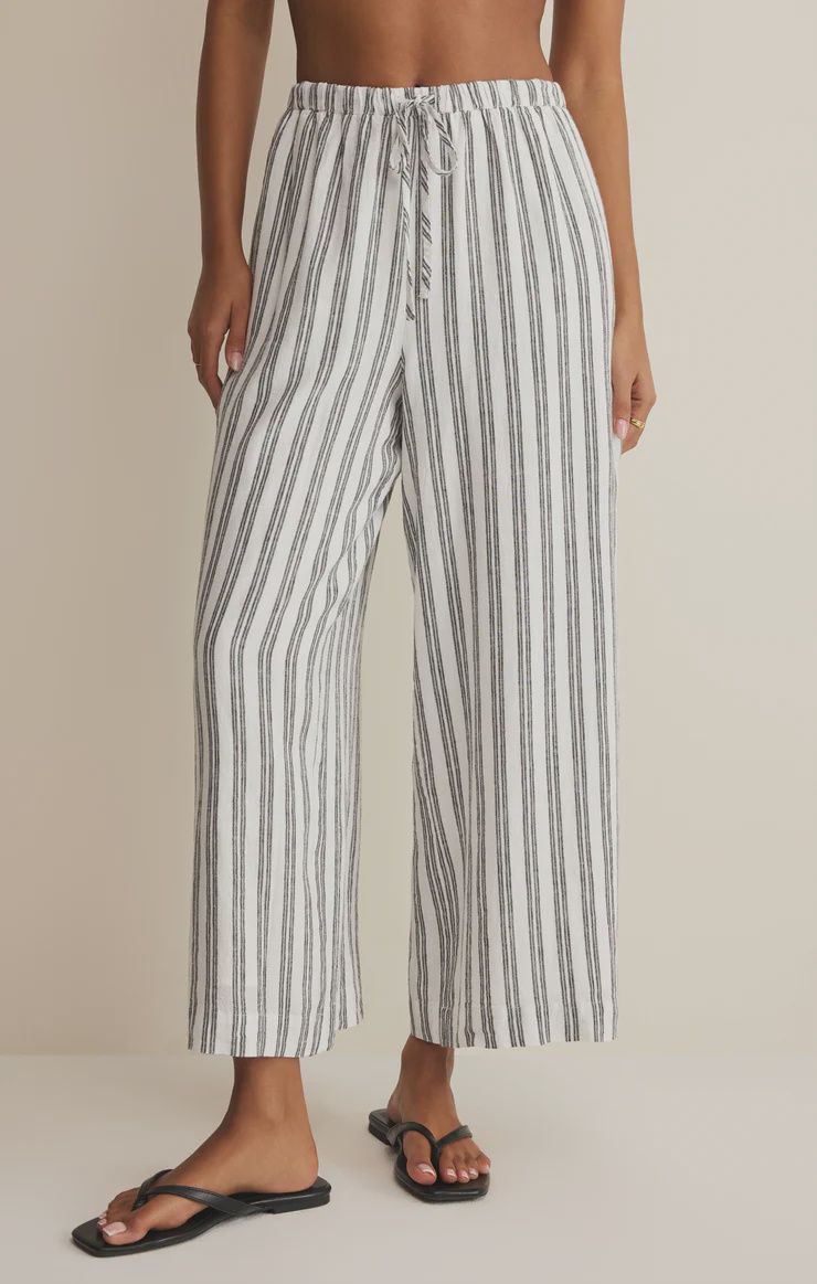 The Perfect Striped Linen Pants - White