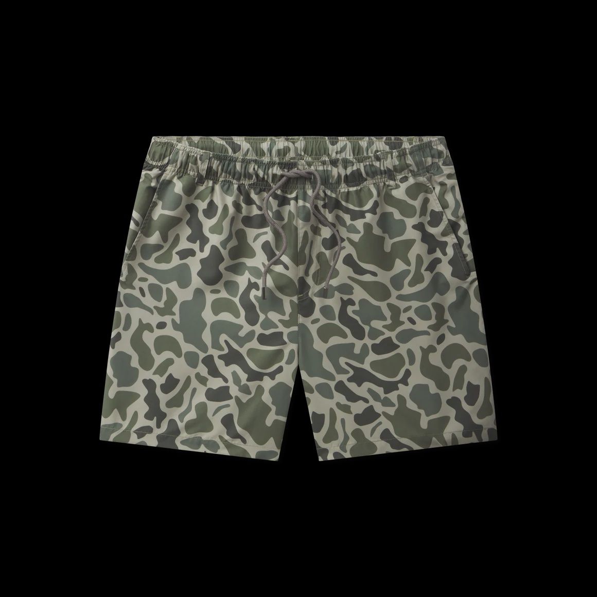 La Costa Lined Swim Trunk - Camo - Dark Olive Green