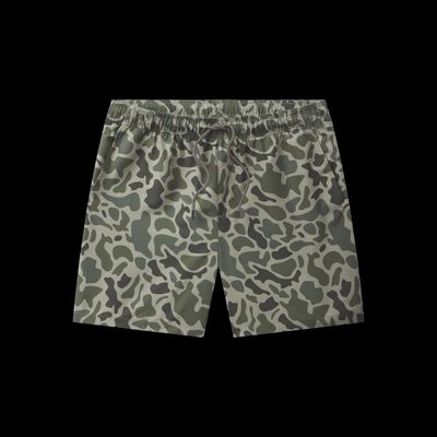 La Costa Lined Swim Trunk - Camo - Dark Olive Green