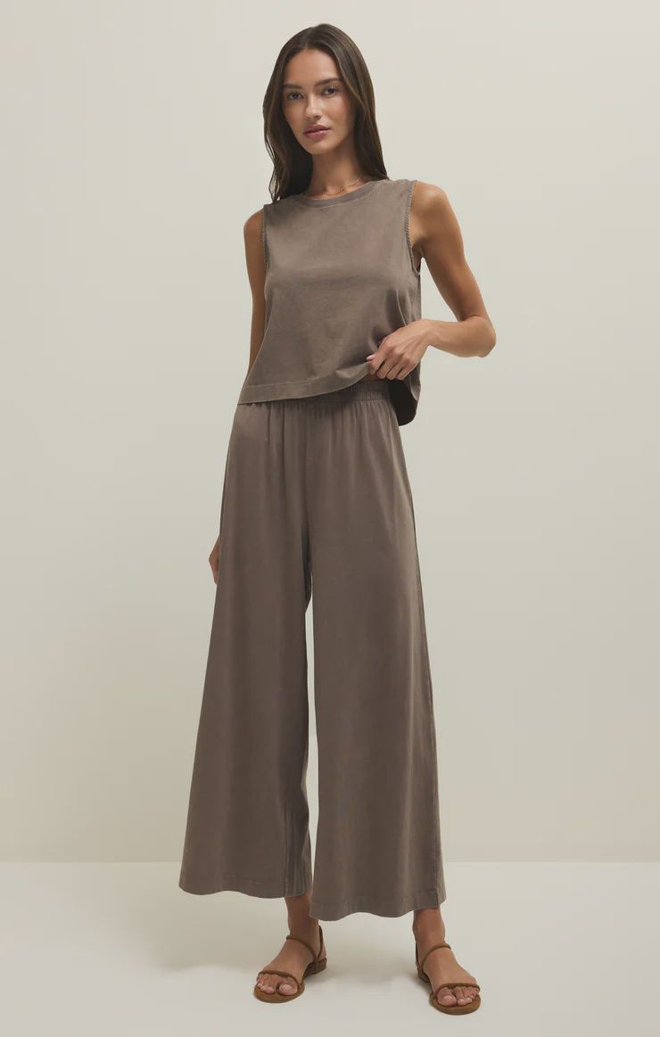 Sloane Jersey Muscle Tank Top - Perfectly Taupe