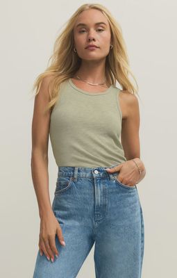 Classic Slub Scoop Neck Tank Top - Bay Leaf