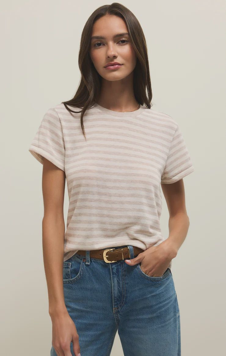 Tourist Striped Tee - Natural Heather