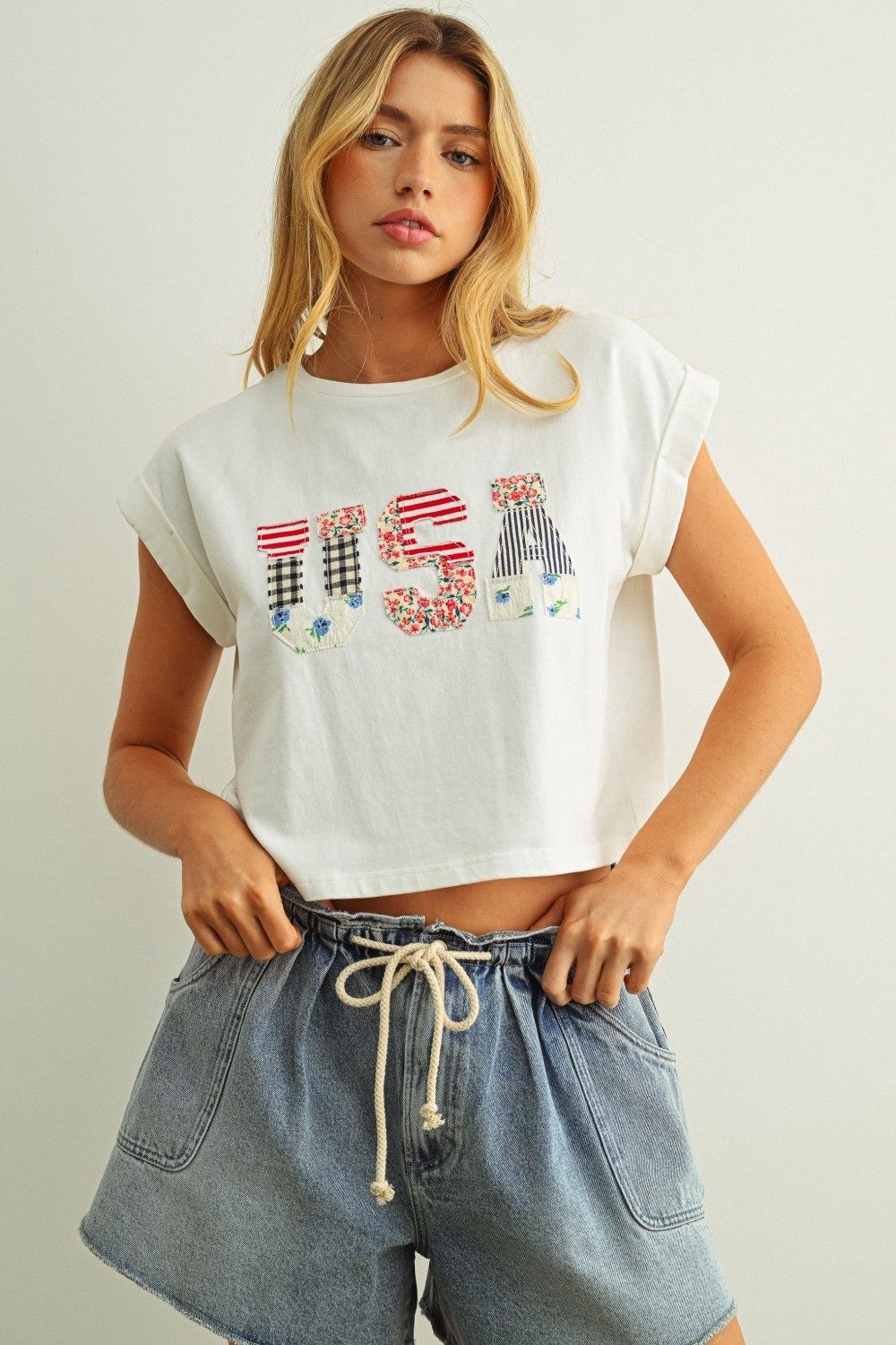USA Graphic Short Sleeve Top - White