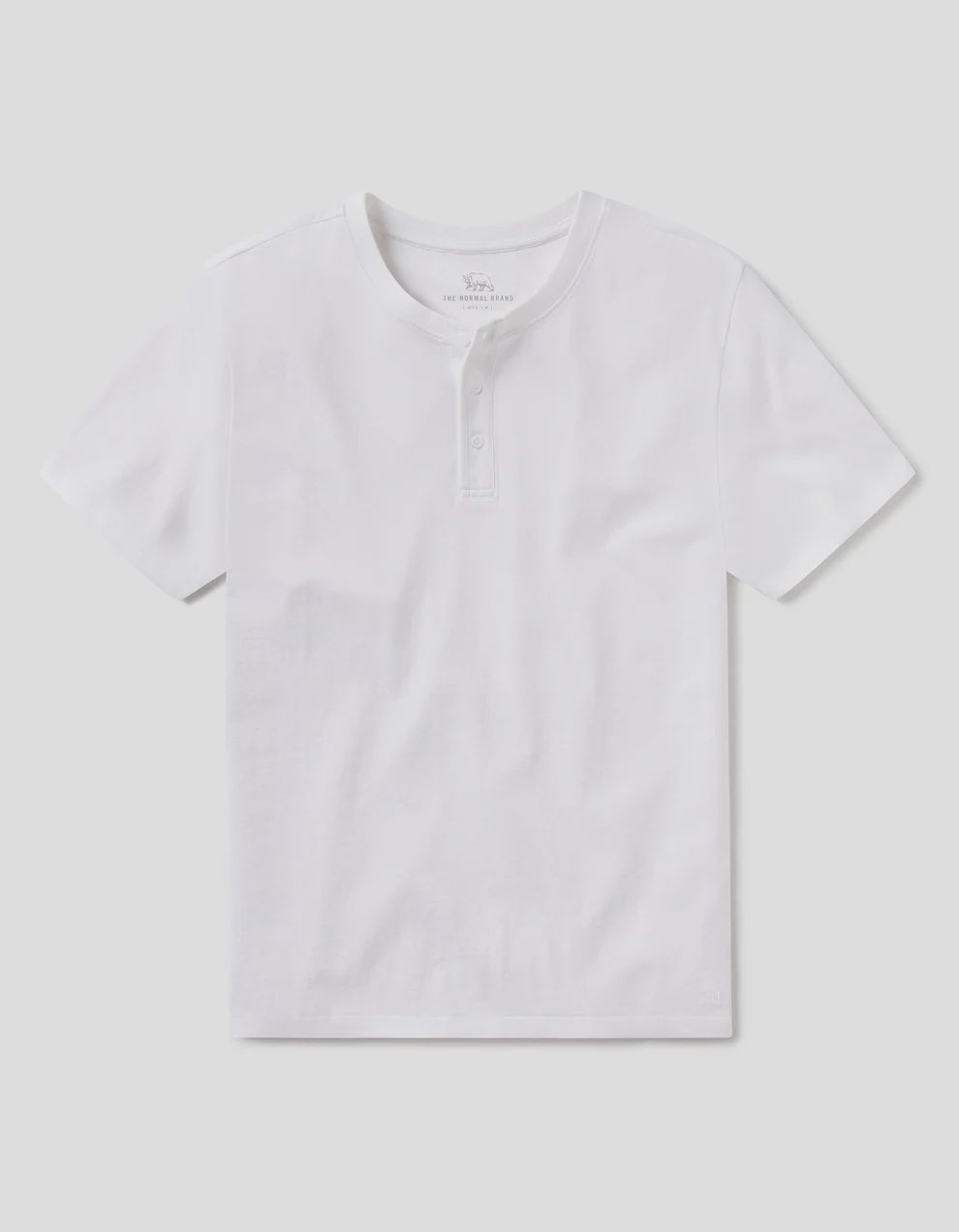 Men's Normal Jersey Henley Short Sleeve Tee - White