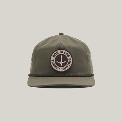 God Bless Turkey Hunting Rope Hat - Olive