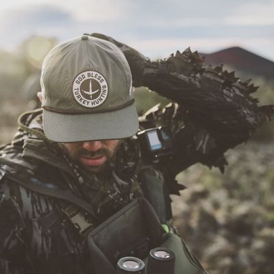God Bless Turkey Hunting Rope Hat - Olive