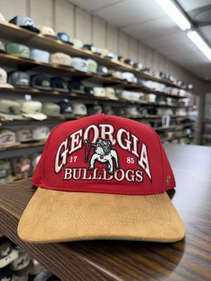 Georgia Bulldogs Vintage Break Wood Suede Hat - Red
