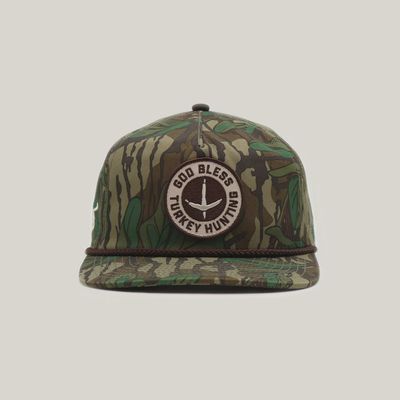God Bless Turkey Hunting Rope Hat - Mossy Oak Greenleaf