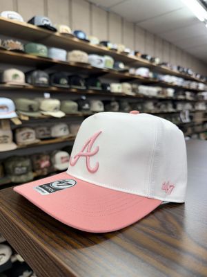 Atlanta Braves Two Tone Hat - White/Pink