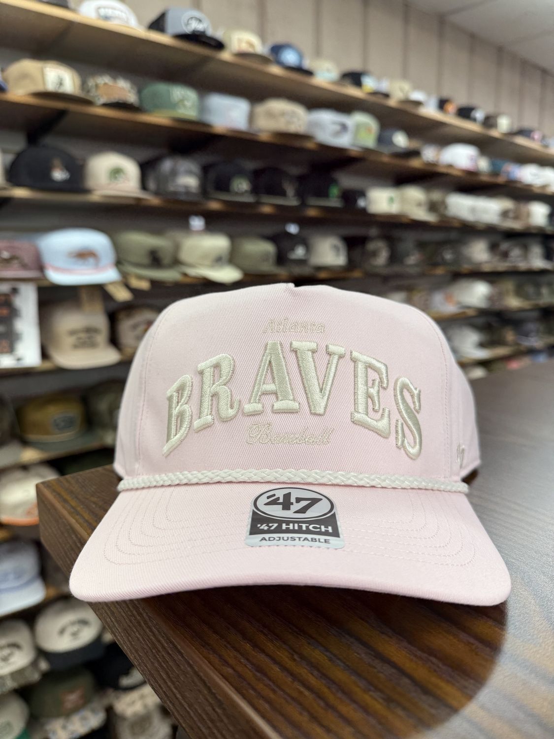 Atlanta Braves Rope Hat - Digital Pink