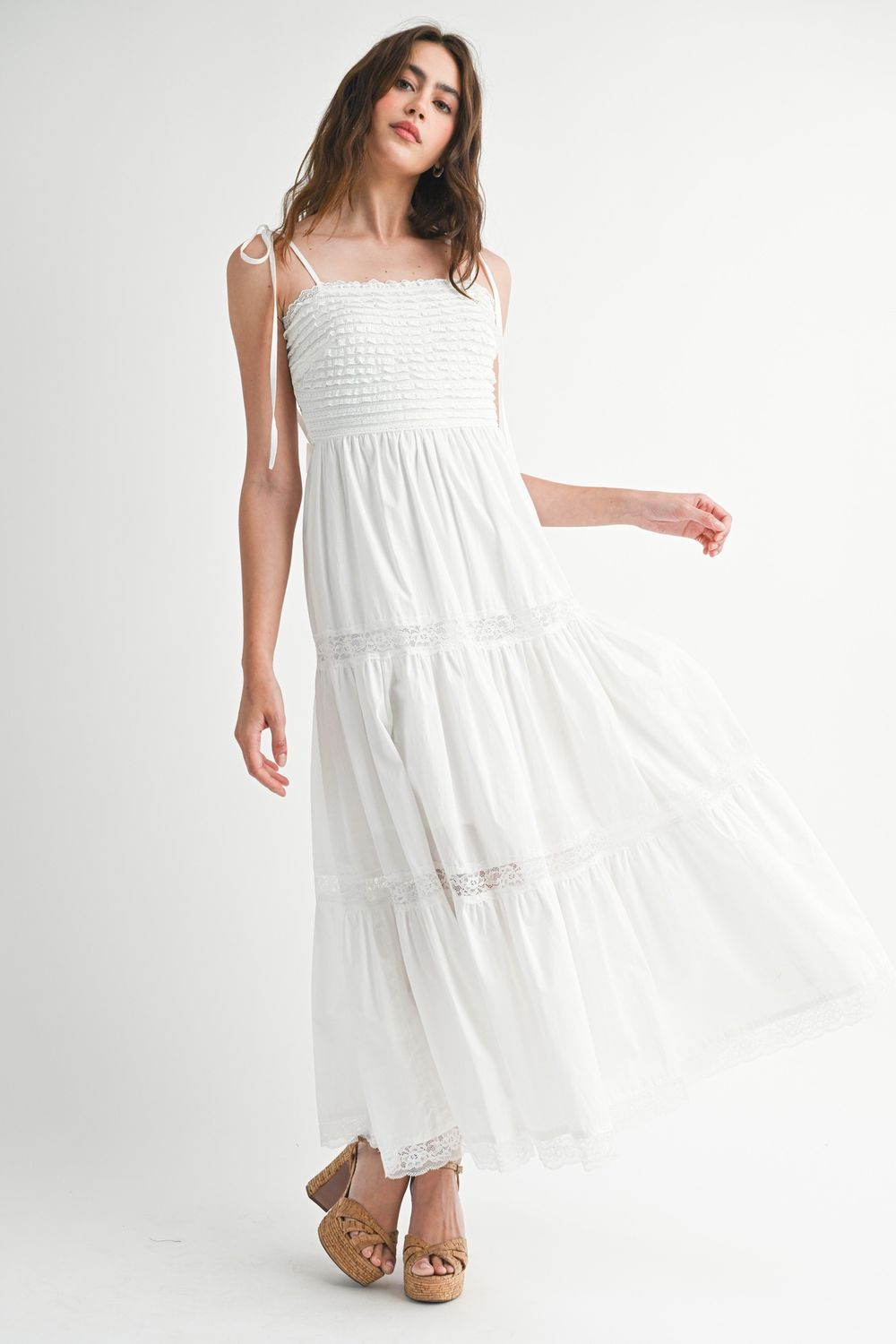 Gloria Sleeveless Midi Dress - Off White