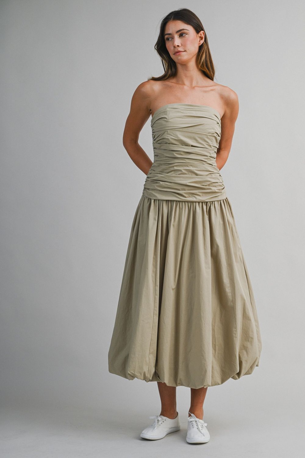 Willow Mist Midi Dress - Dusty Sage