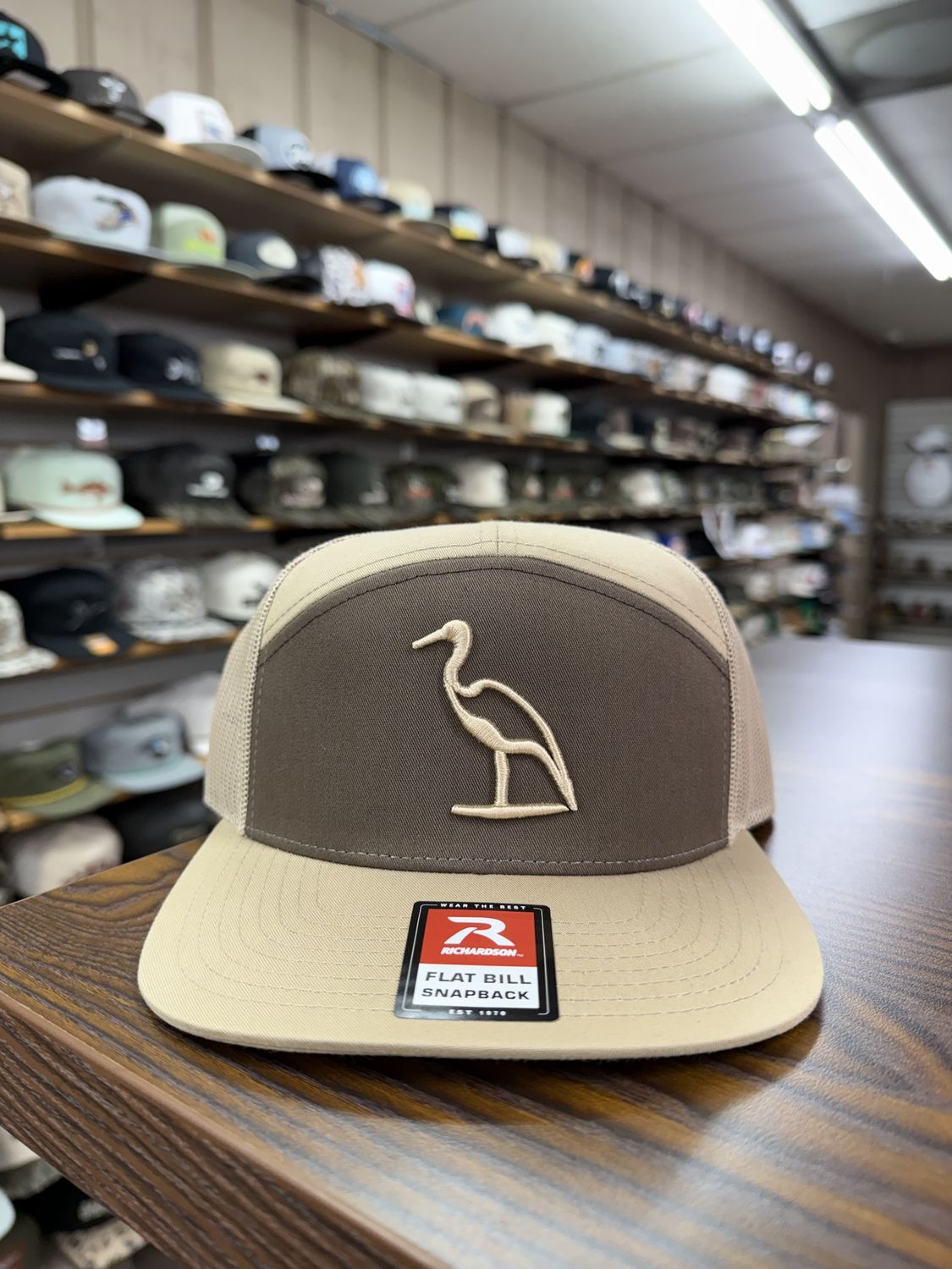 Heron 7 Panel Hat - Brown/Khaki