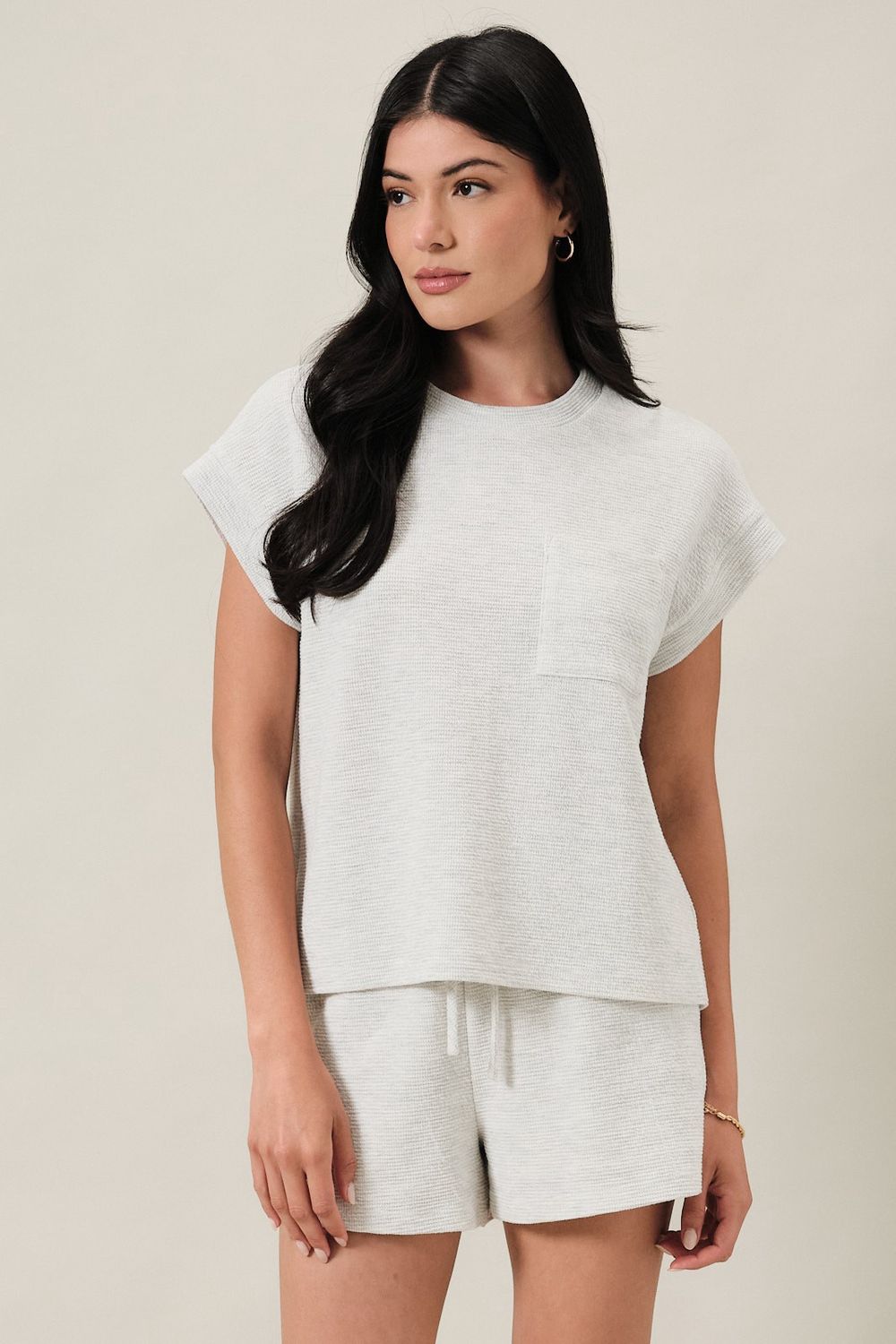 Rose Short Sleeve Top - Ash Grey