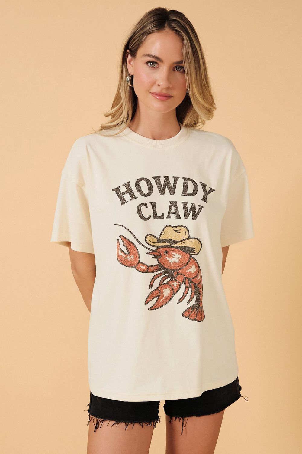 Howdy Claw Short Sleeve Graphic T-Shirt - Cream