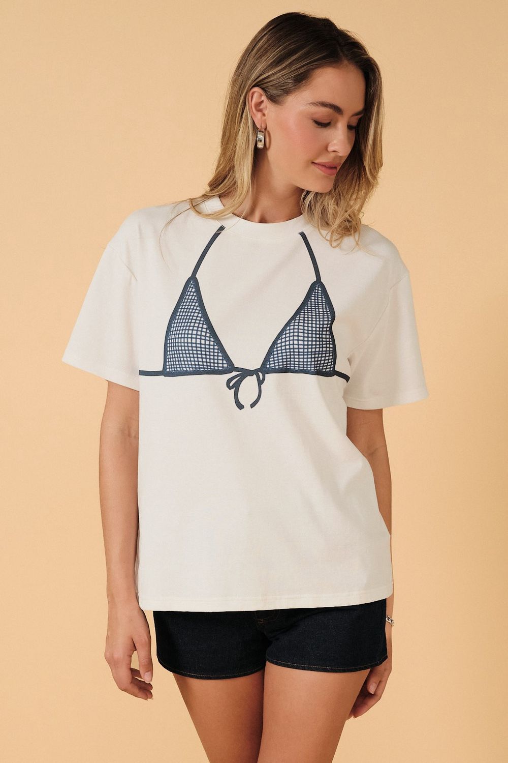 Grace Bikini Short Sleeve Graphic T-Shirt - White