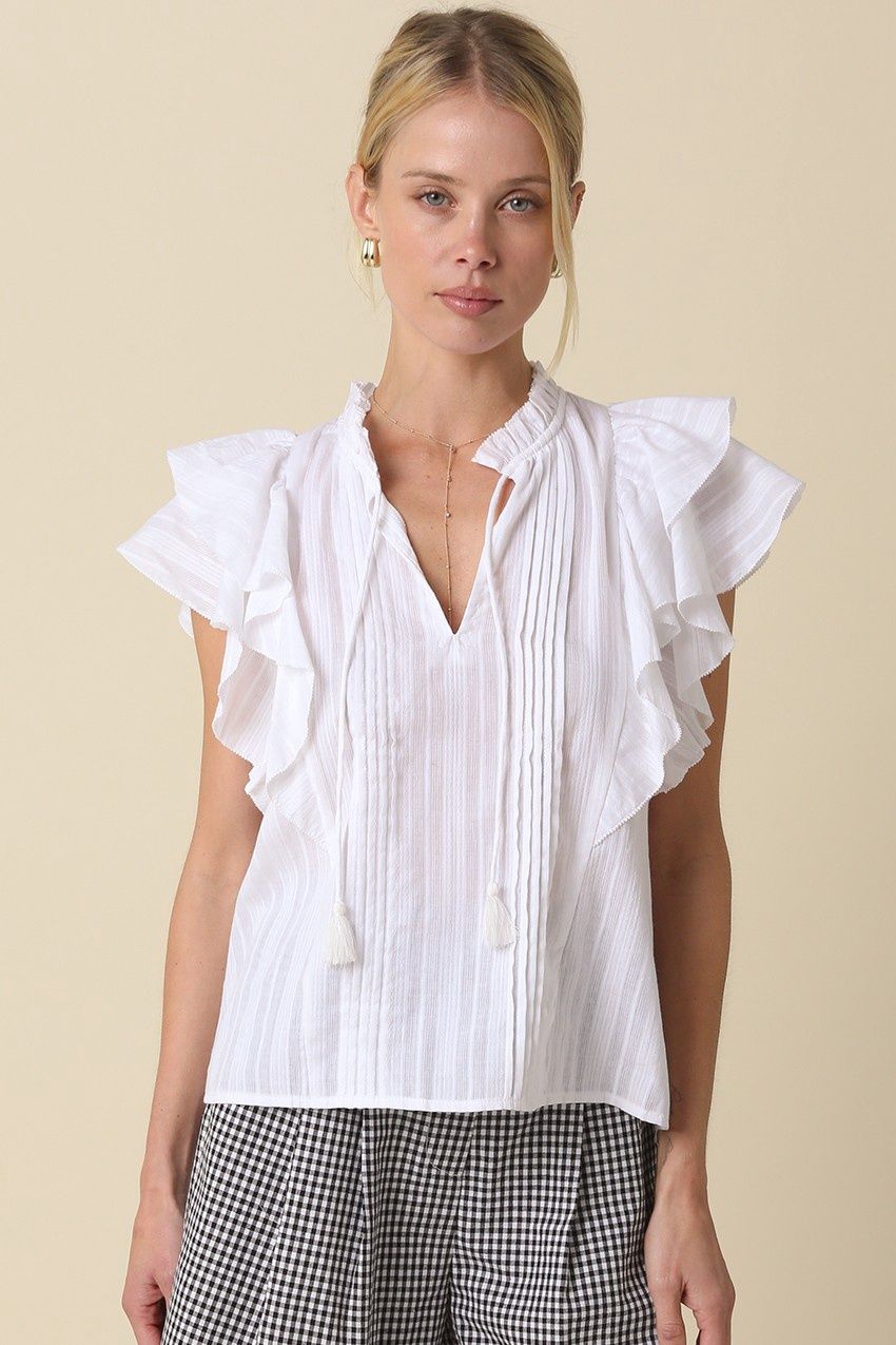 Taylor Short Sleeve Top - White