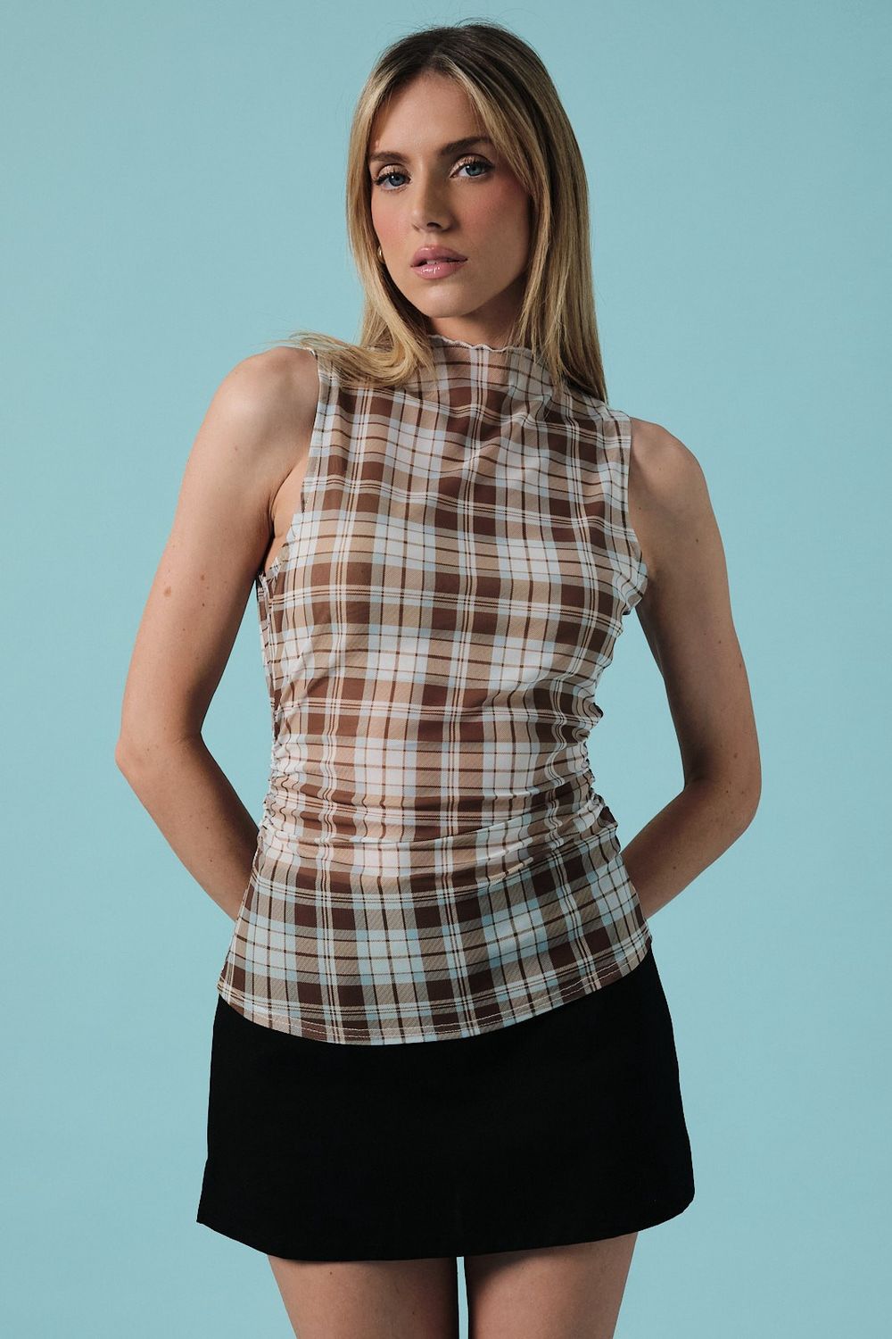 Brittany Striped Sleeveless Top - Coco / Ivory