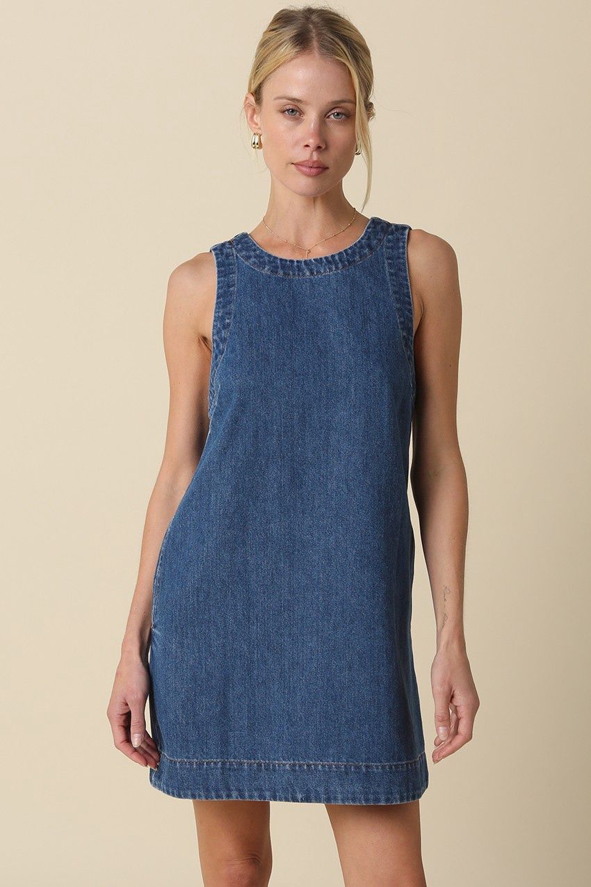 Cara Sleeveless Mini Dress - Denim