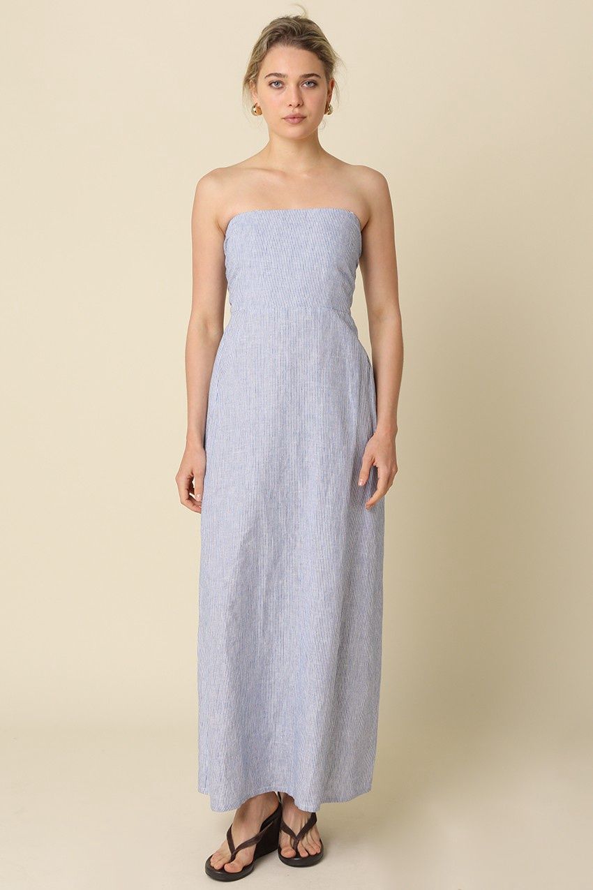 Milard Linen Maxi Dress - Denim