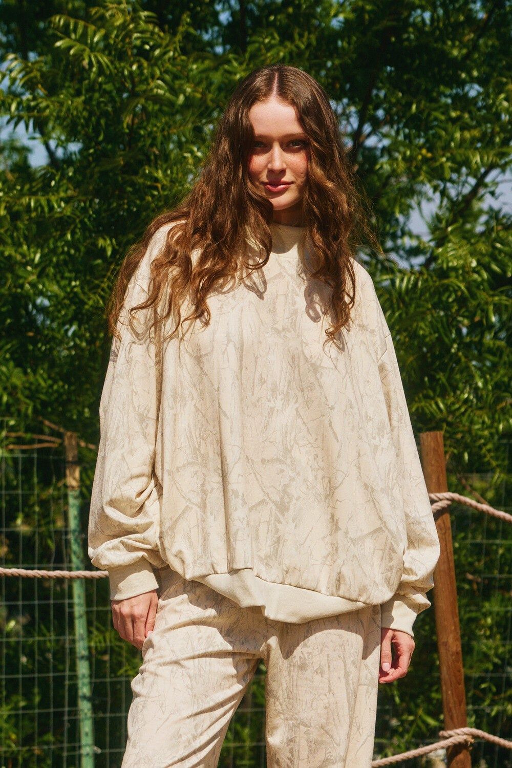 Everyday Camo Mock Neck Sweatshirt - Taupe