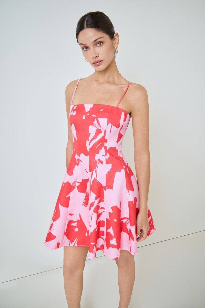 Out Tonight Floral Mini Dress - Pink Combo