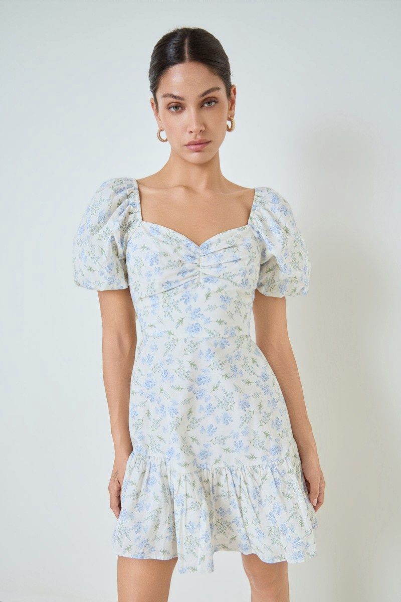 Something About You Short Sleeve Mini Dress - Blue Multi