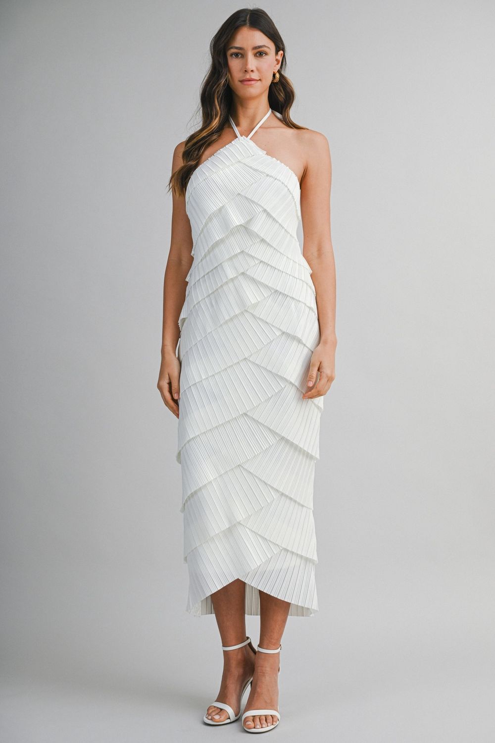 Presley Sleeveless Midi Dress - Off White