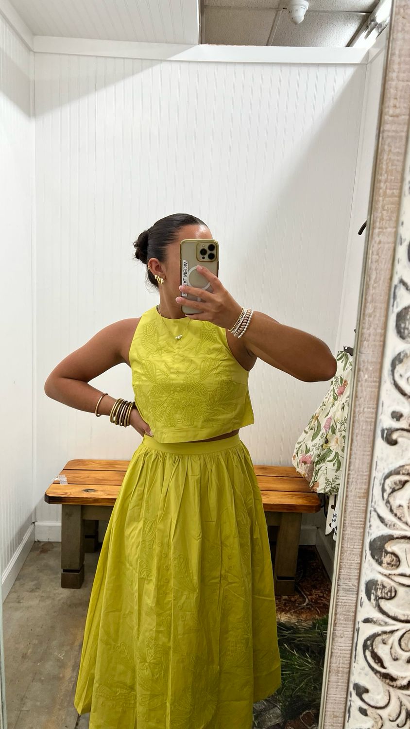 Carolina Sleeveless Skirt Set - Lime