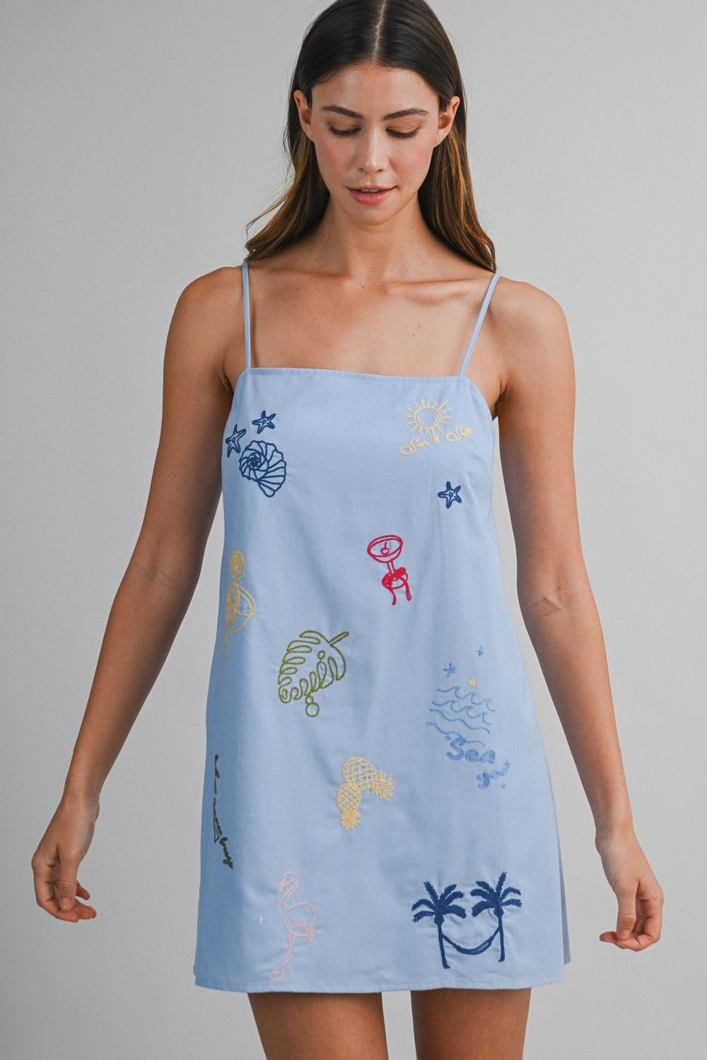 Rachel Sleeveless Mini Dress - Blue