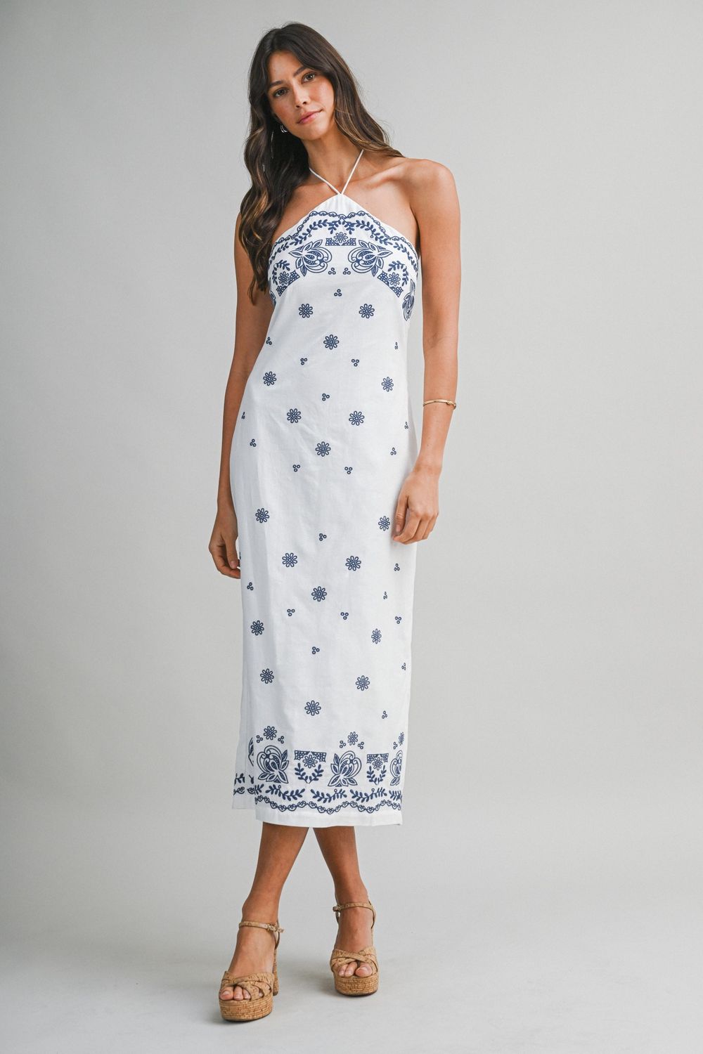 Saige Strapless Midi Dress - Off White