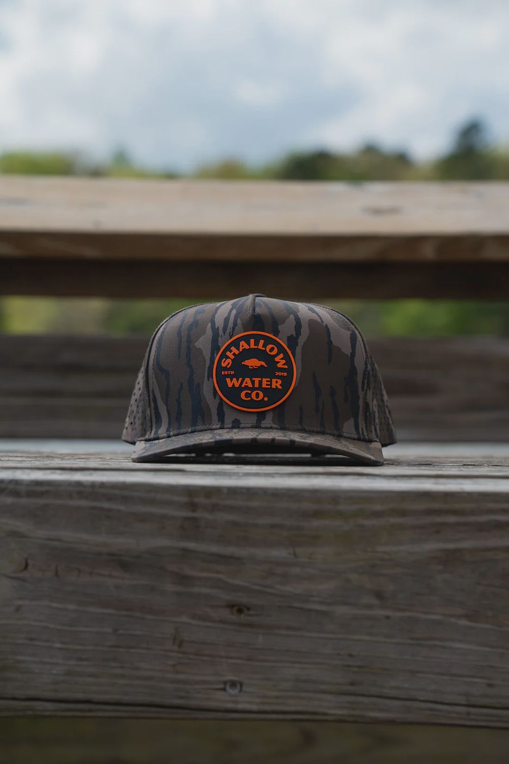 Bottomland Camo Performance Hat - Orange