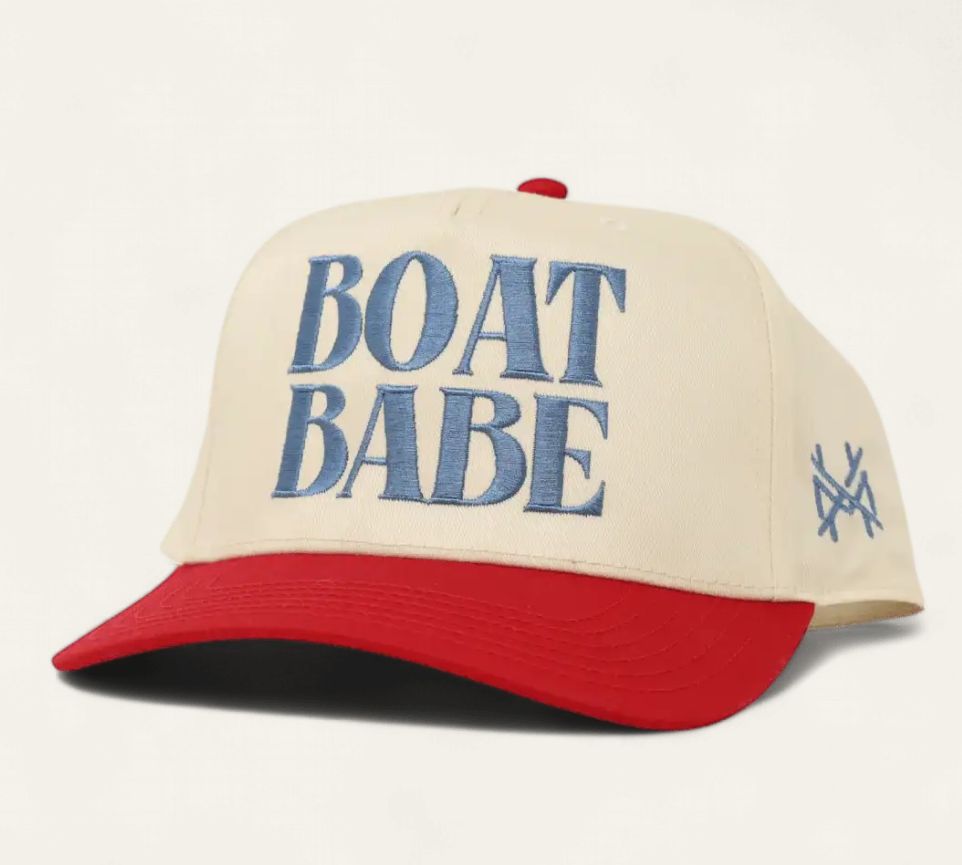 Boat Babe Trucker Hat - Retro Red/Natural