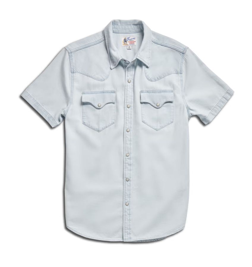 Men's Denim Pearl Snap Short Sleeve - Ultra Light