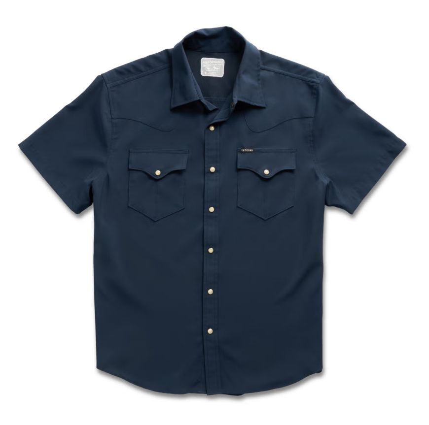 Men's Performance Western Pearl Snap Short Sleeve - Navy