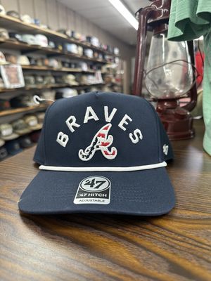 Atlanta Braves Navy Flag Fill Arc Hitch Hat