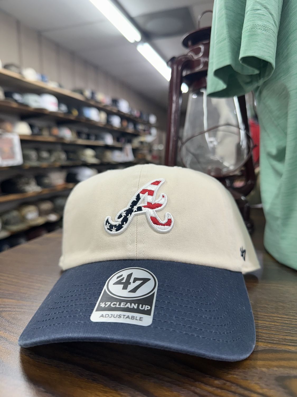Atlanta Braves Natural Flag Fill TT Clean Up Hat