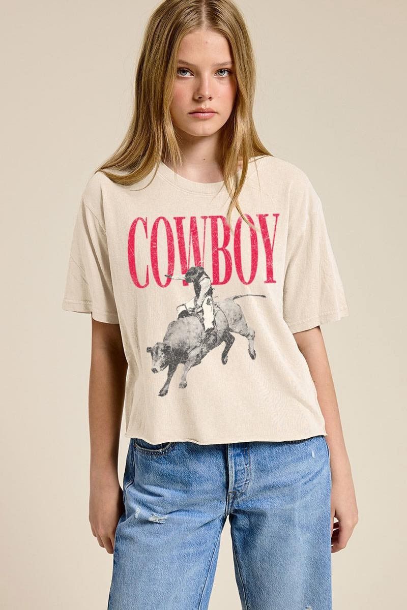 Cowboy Bull Short Sleeve Graphic T-Shirt - Bone