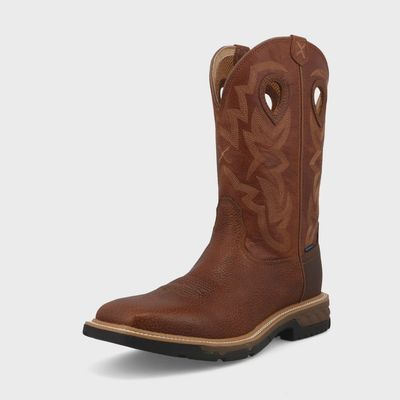 Men's 12" Western Work Boot - Rust Brown &amp; Saddle