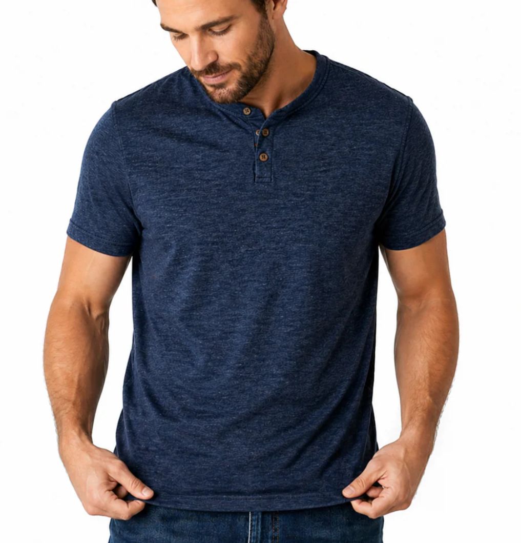 CC Henley Short Sleeve T-Shirt - Navy