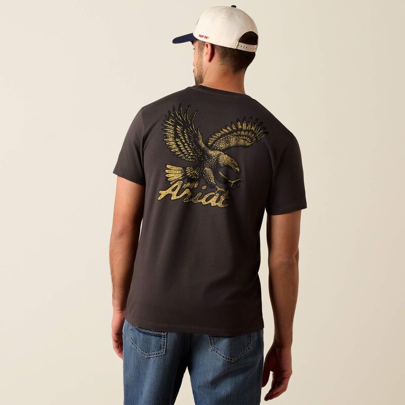 Men's Ariat Stitched Eagle T-Shirt - Vintage Black