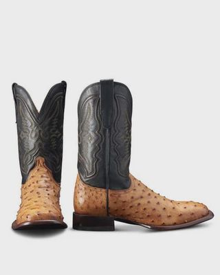The Emmitt II Square Toe Boot - Sunset/Midnight - Ostrich