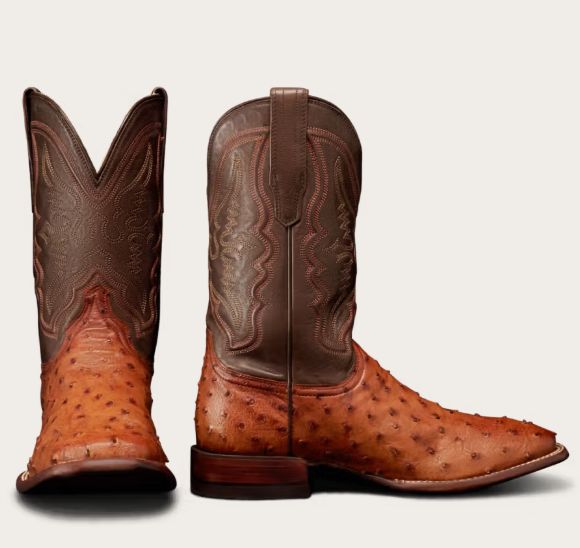 The Emmitt II Square Toe Boot - Pecan - Ostrich