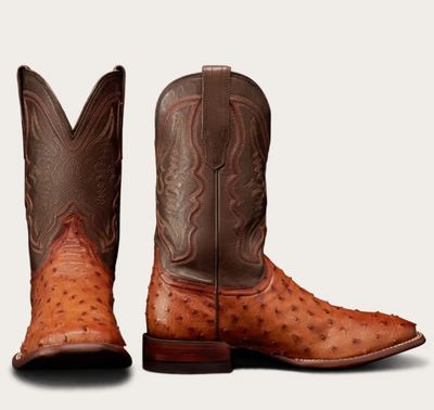 The Emmitt II Square Toe Boot - Pecan - Ostrich