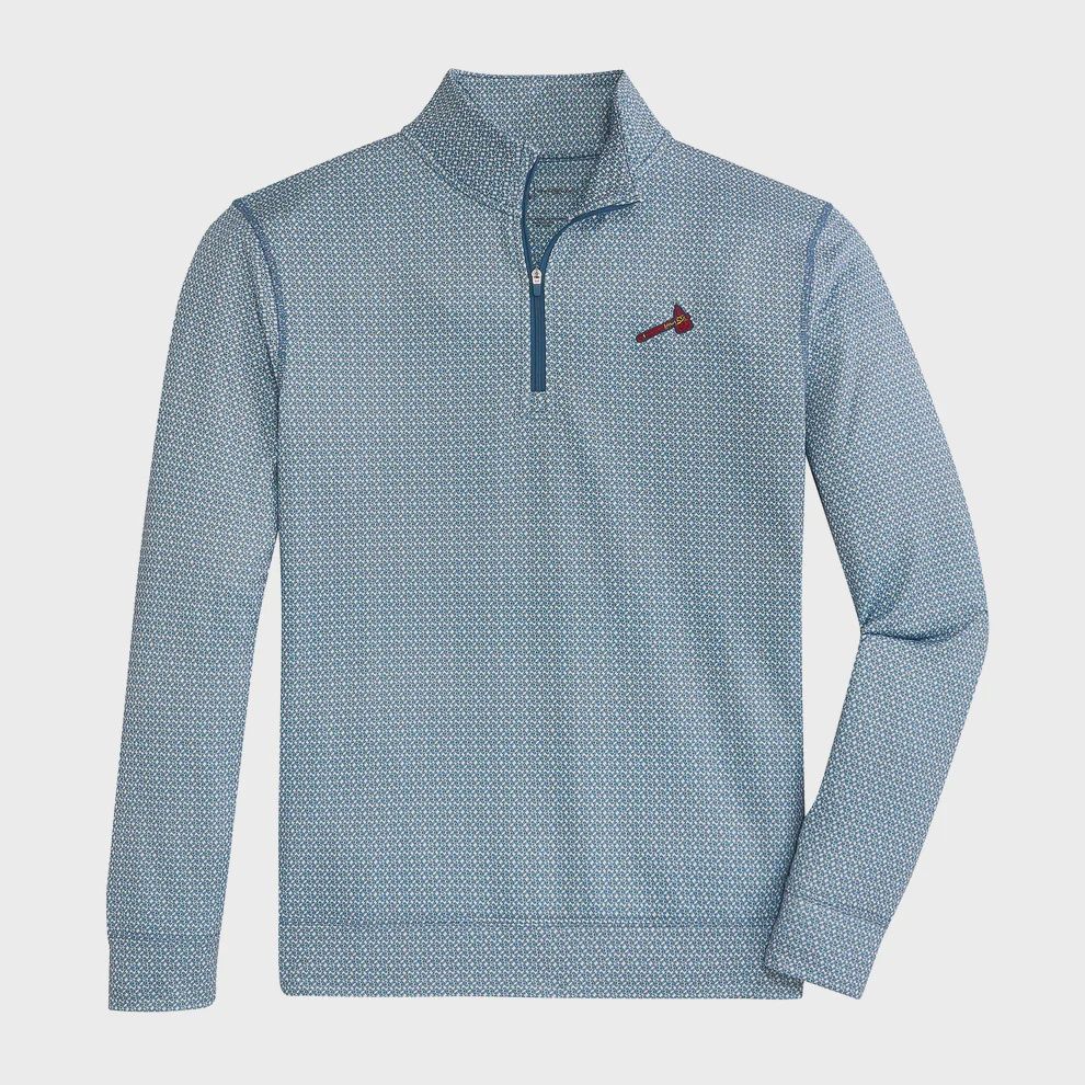 Braves A Printed Performance 1/4 Zip Pullover - White