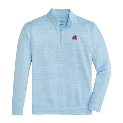 Atlanta Braves Feather Printed Performance 1/4 Zip Pullover - White