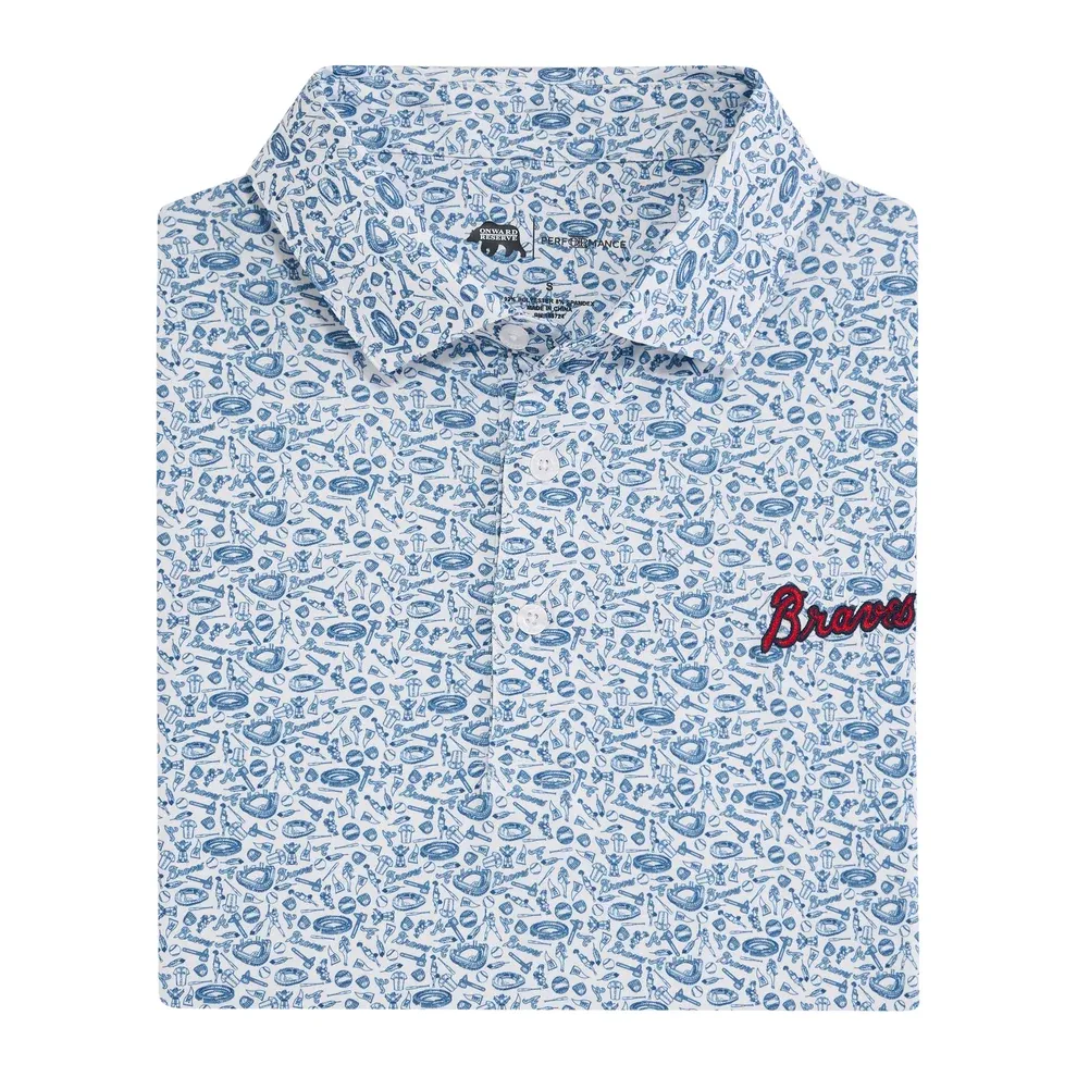 Braves Icons Printed Performance Polo - White