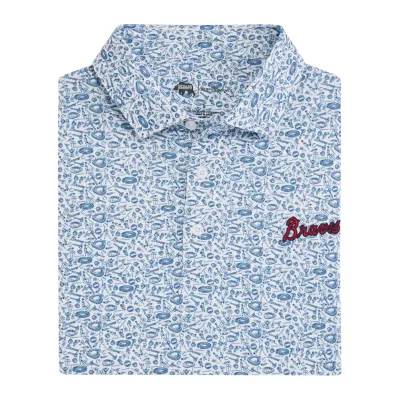 Braves Icons Printed Performance Polo - White