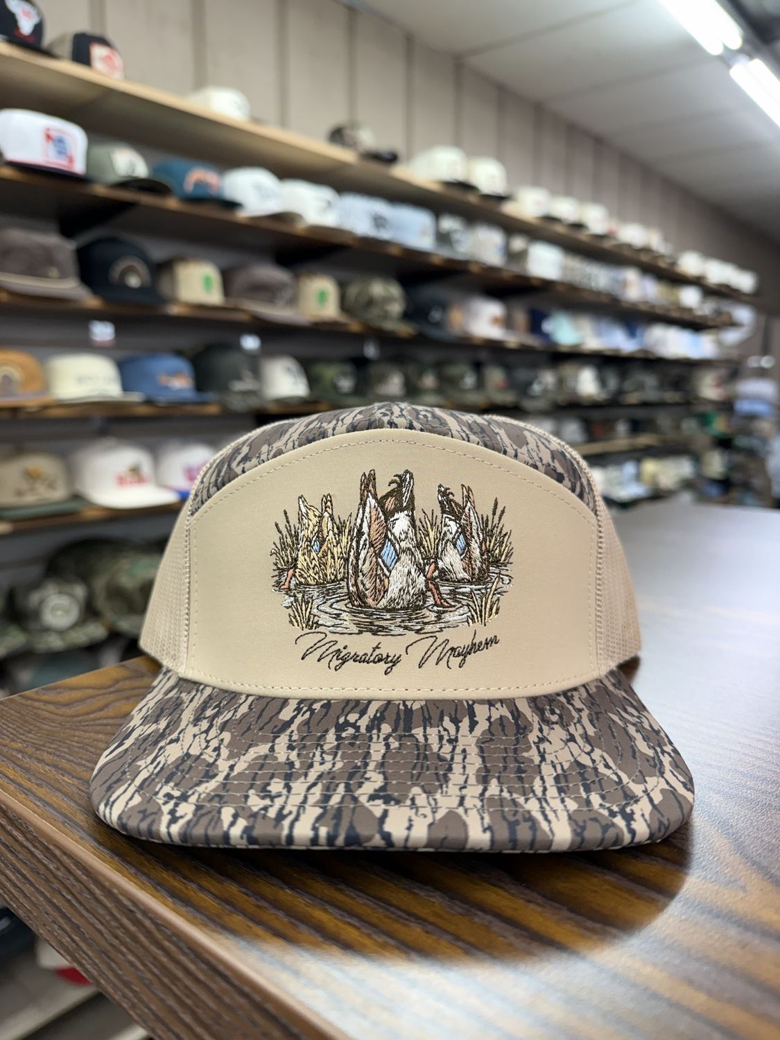 Feeding Time 7 Panel Hat - Timber Camo