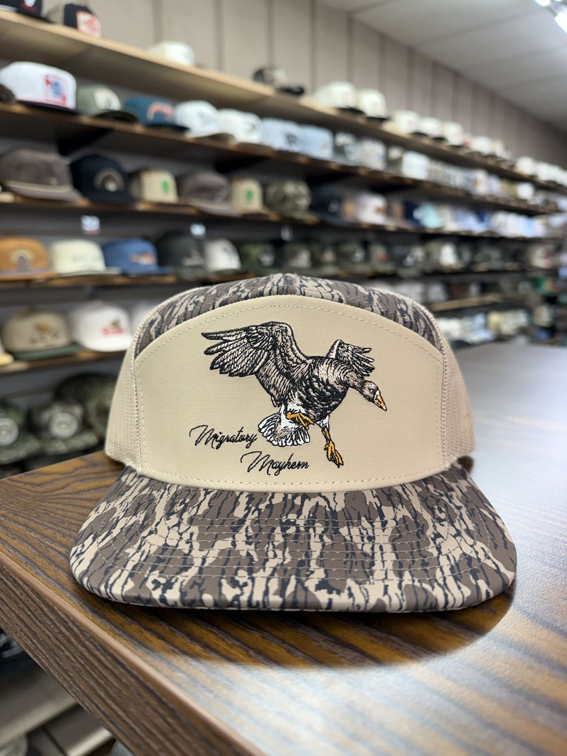 Cupped Up Speck 7 Panel Hat - Timber Camo